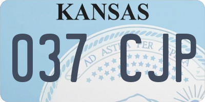 KS license plate 037CJP