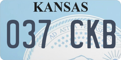 KS license plate 037CKB