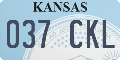KS license plate 037CKL