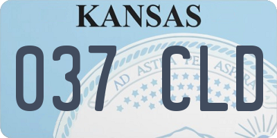 KS license plate 037CLD