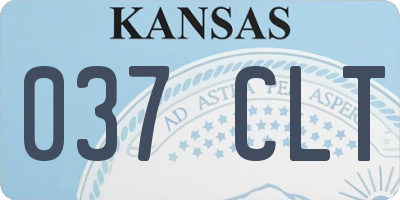 KS license plate 037CLT