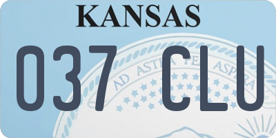 KS license plate 037CLU