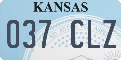 KS license plate 037CLZ