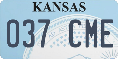 KS license plate 037CME