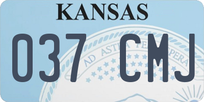 KS license plate 037CMJ