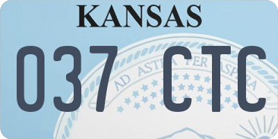KS license plate 037CTC