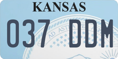 KS license plate 037DDM