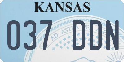 KS license plate 037DDN