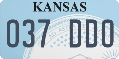 KS license plate 037DDO