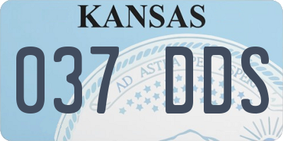 KS license plate 037DDS