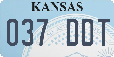 KS license plate 037DDT
