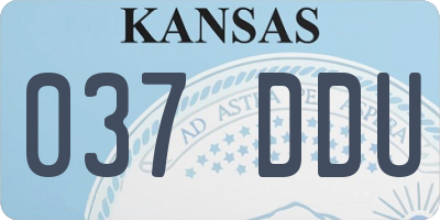 KS license plate 037DDU