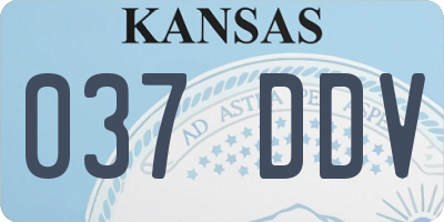 KS license plate 037DDV