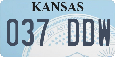 KS license plate 037DDW