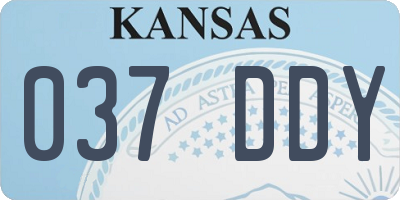 KS license plate 037DDY