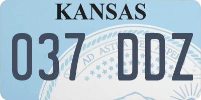 KS license plate 037DDZ