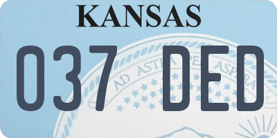 KS license plate 037DED