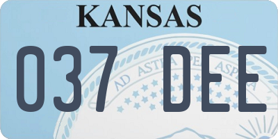 KS license plate 037DEE