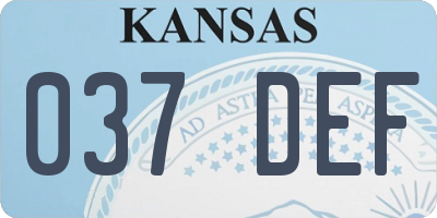 KS license plate 037DEF