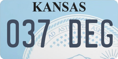 KS license plate 037DEG