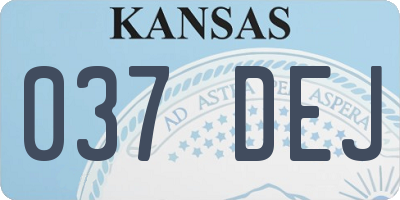 KS license plate 037DEJ
