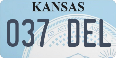 KS license plate 037DEL