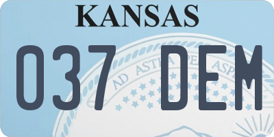 KS license plate 037DEM