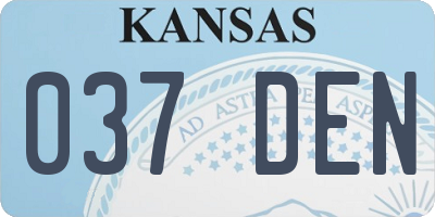 KS license plate 037DEN