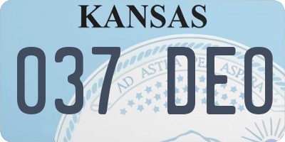 KS license plate 037DEO
