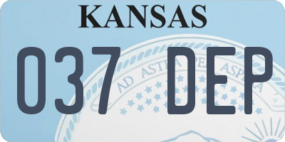 KS license plate 037DEP