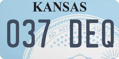 KS license plate 037DEQ
