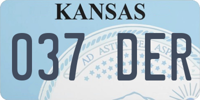 KS license plate 037DER