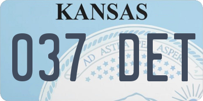 KS license plate 037DET