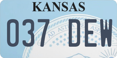KS license plate 037DEW