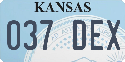 KS license plate 037DEX
