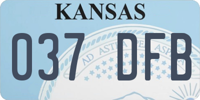 KS license plate 037DFB