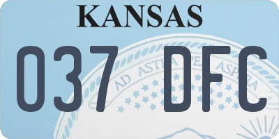 KS license plate 037DFC