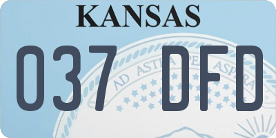 KS license plate 037DFD