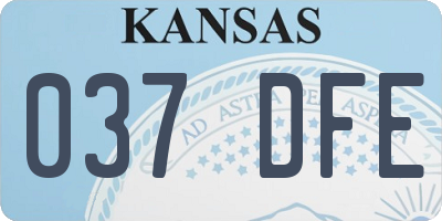 KS license plate 037DFE