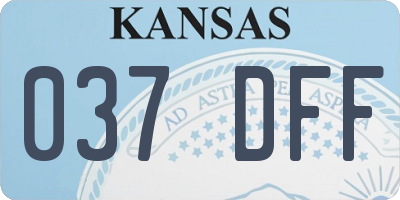 KS license plate 037DFF