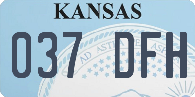 KS license plate 037DFH