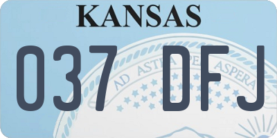 KS license plate 037DFJ