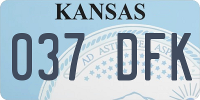 KS license plate 037DFK