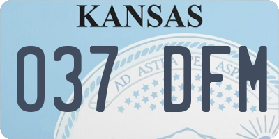 KS license plate 037DFM