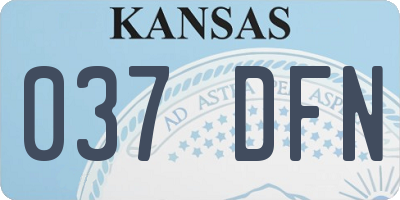 KS license plate 037DFN