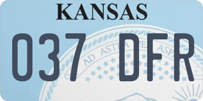 KS license plate 037DFR