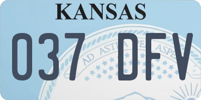 KS license plate 037DFV
