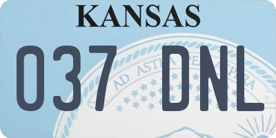 KS license plate 037DNL