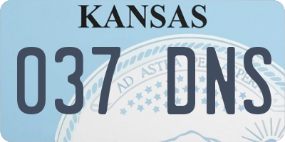 KS license plate 037DNS