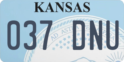 KS license plate 037DNU